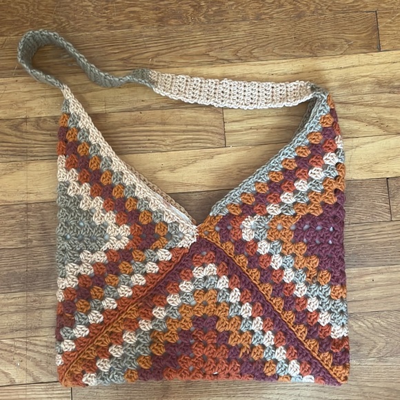 Handmade Crochet Hobo Bag - Picture 3 of 4